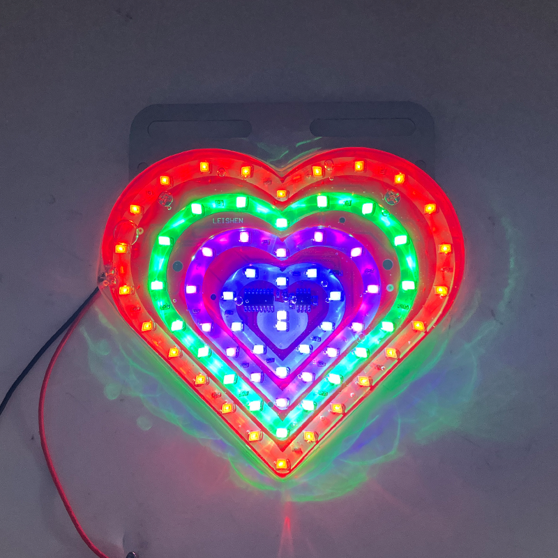 Heart Shape Plastic License Plate Led Decoration Light Accessories for Motorcycles Cars Trucks