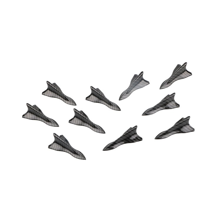 10pcs Carbon Fiber Car Roof Decoration Self Adhesive ABS Shark Fin Antenna
