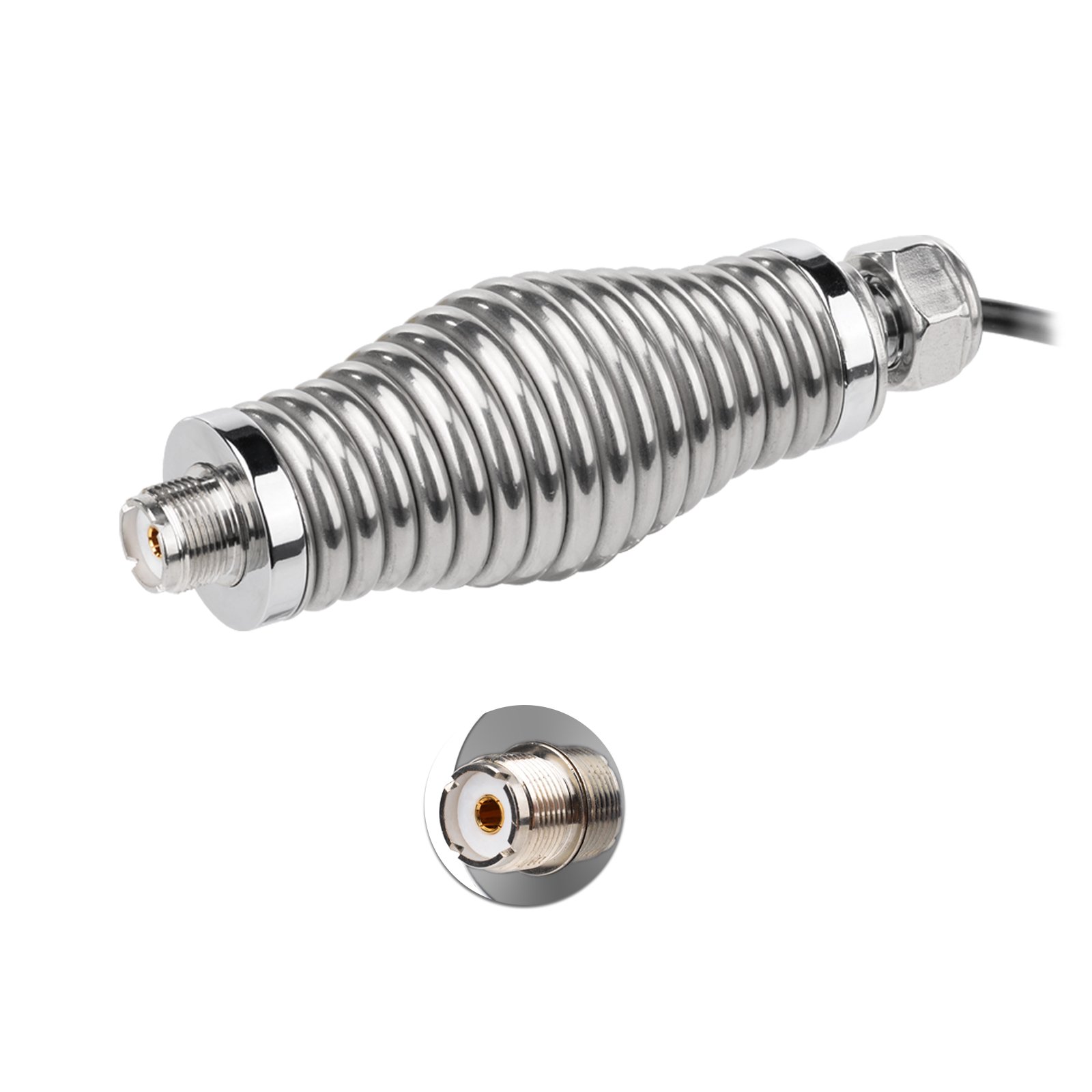 Superbat Heavy Duty Barrel Spring Mounting Base with 5M Extension Cable Compatible with Whip Antennas Fiberglass CB Antennas