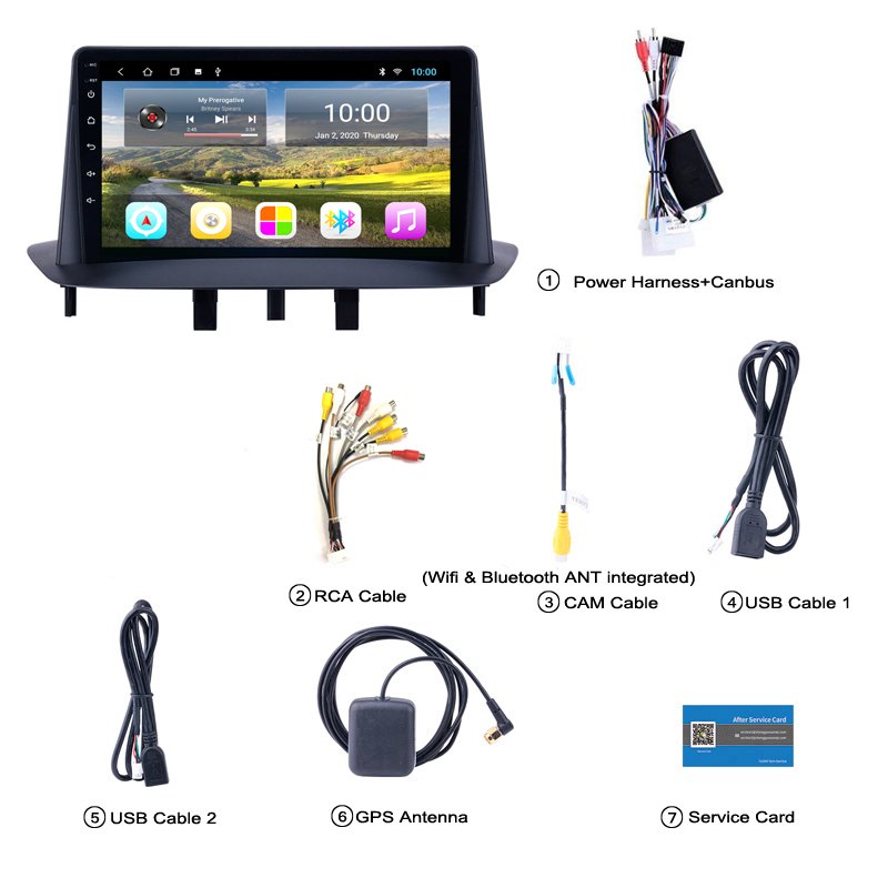 2G RAM GPS Car Radio 9 Inch Android 10 HD Touchscreen for Renault Megane 3 2009 2010 2011 2012 2013 2014(23299584)