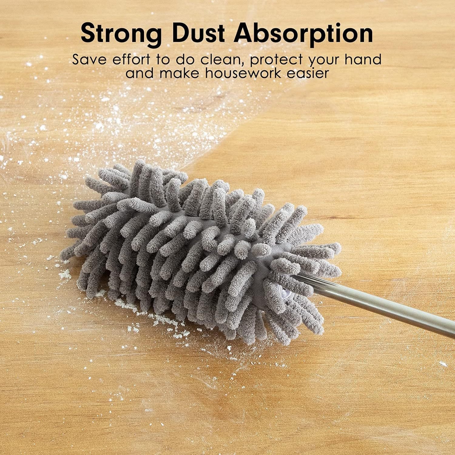 Chenille retractable duster for home office cleaning can be removed and washed feather duster