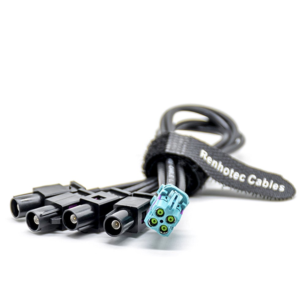 Automotive HSD Fakra Cable for Multifunction GPS GSM TV Radio Coaxial Cable 4pin Connector 1M Code E Z Male Female Lvds