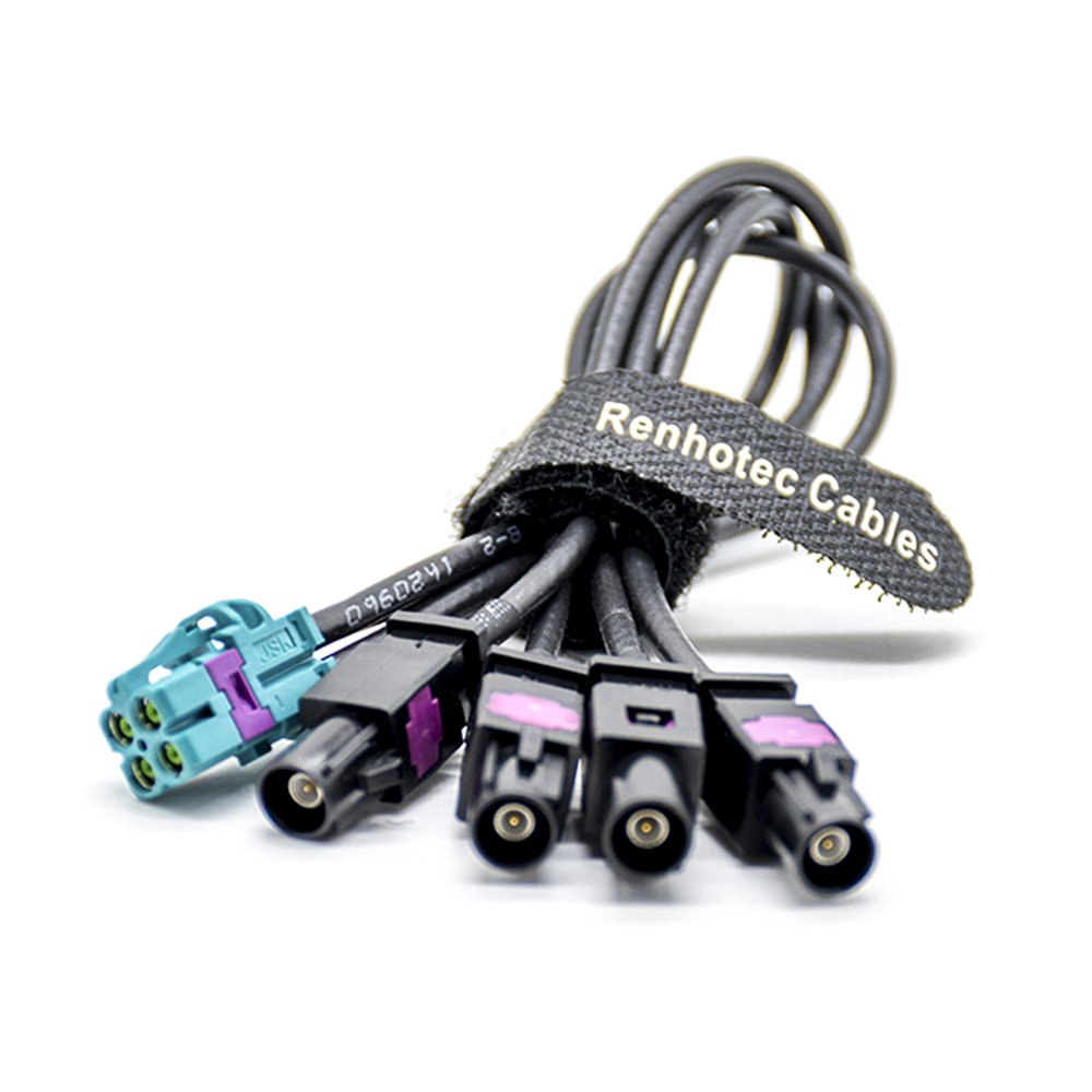Automotive HSD Fakra Cable for Multifunction GPS GSM TV Radio Coaxial Cable 4pin Connector 1M Code E Z Male Female Lvds