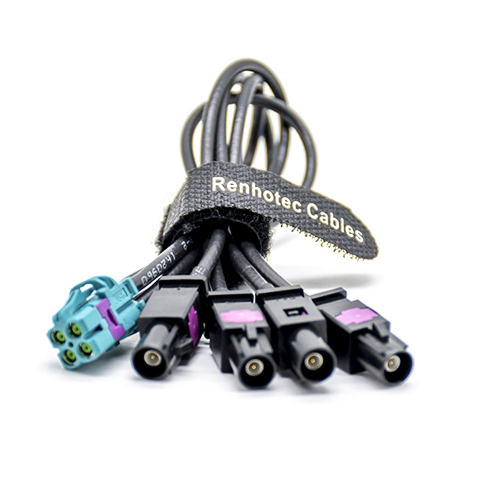 Automotive HSD Fakra Cable for Multifunction GPS GSM TV Radio Coaxial Cable 4pin Connector 1M Code E Z Male Female Lvds