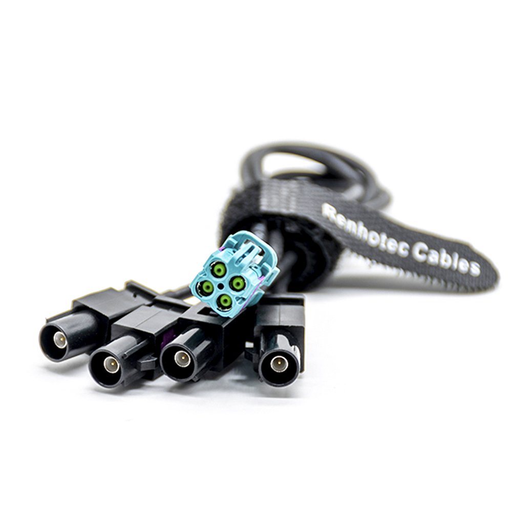 Automotive HSD Fakra Cable for Multifunction GPS GSM TV Radio Coaxial Cable 4pin Connector 1M Code E Z Male Female Lvds