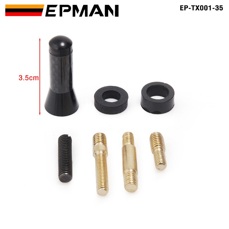 EPMAN Universal Car Black Antenna 3.5cm 8cm 12cm Truck Shark Fin Roof Decorative Dummy Carbon Fiber Aerial EP-TX001-TX002-TX005
