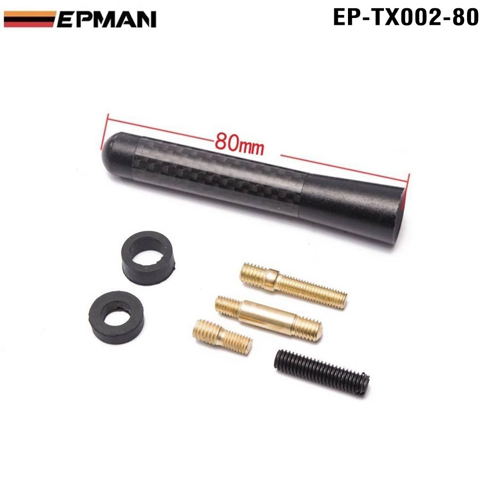 EPMAN Universal Car Black Antenna 3.5cm 8cm 12cm Truck Shark Fin Roof Decorative Dummy Carbon Fiber Aerial EP-TX001-TX002-TX005