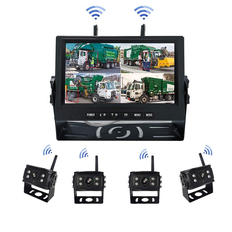4CH BSD 7Inch HD Wireless Truck DVR Monitor Night Vision Reverse Backup Recorder High Definition Camera for Truck/Trailer/Bus/RV
