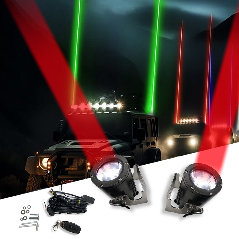 2pc Laser Led Whip Lights Rgbw Remote RGB Laser LED Whip Light Car with Wire