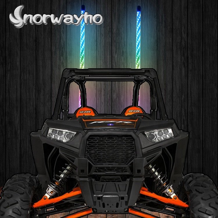Spiral LED Full Lighting Whip Flag With Quick Release Light Whip for Polaris RZR LED Flag Whip