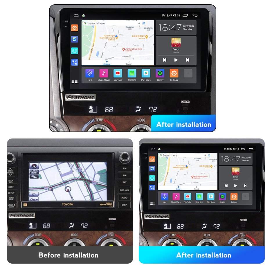 M6 PRO/PRO PLUS Android 12 2K QLED Screen Car Radio for Toyota Tundra 2007-2013 BT 5.1 Car Players