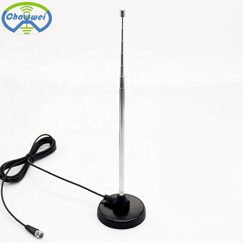 High Quality FM DAB VHF UHF Magnet Base Telescopic Rob Indoor Magnetic Suck Antenna For Vehicle