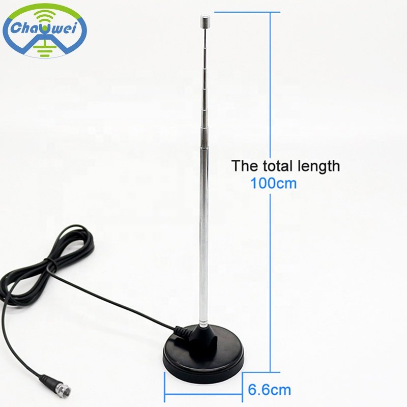 High Quality FM DAB VHF UHF Magnet Base Telescopic Rob Indoor Magnetic Suck Antenna For Vehicle
