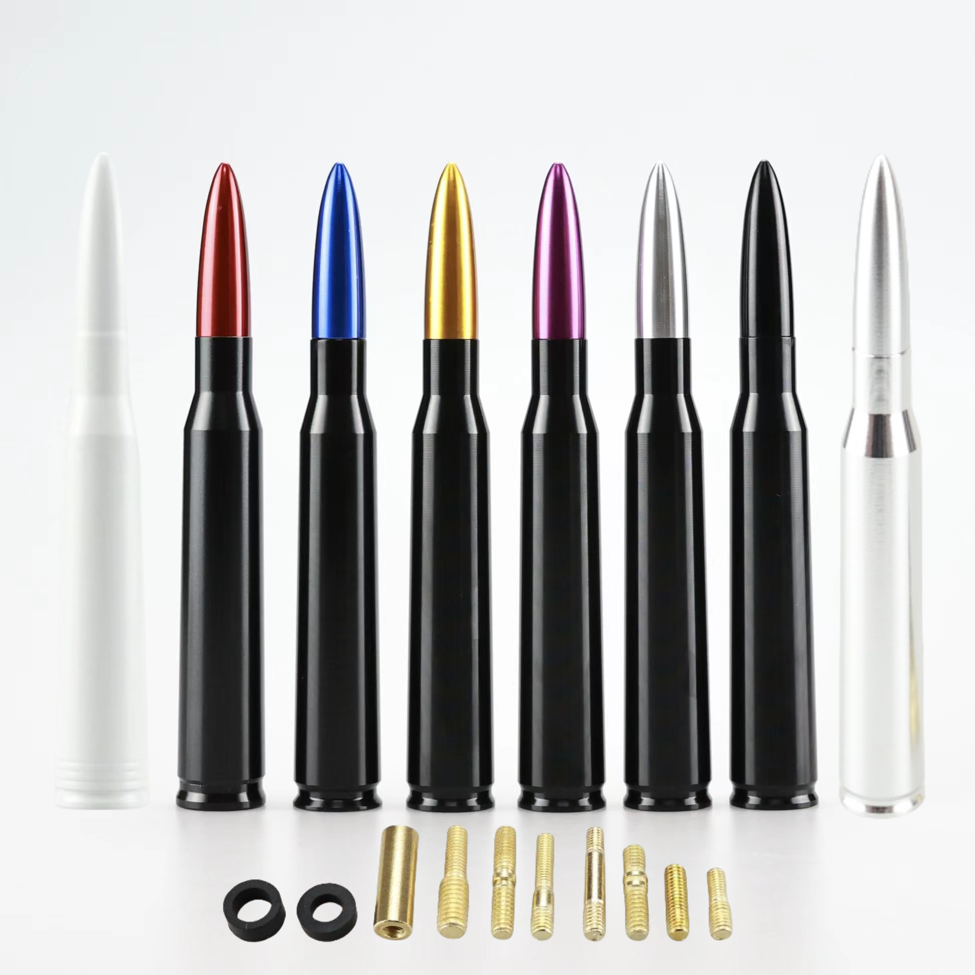 Universal Aluminum Alloy Car Antenna Modified Decorative Roof Bullet Antenna for Off-Road Vehicles