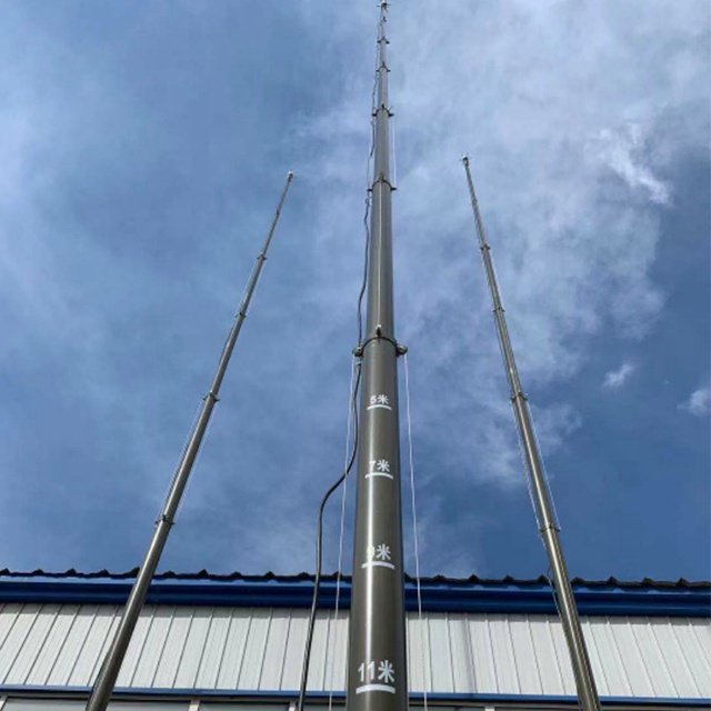 10m Manual Lifting lightning Rod, Green Car Lift Pole, Antenna Lift Pole Manufacture