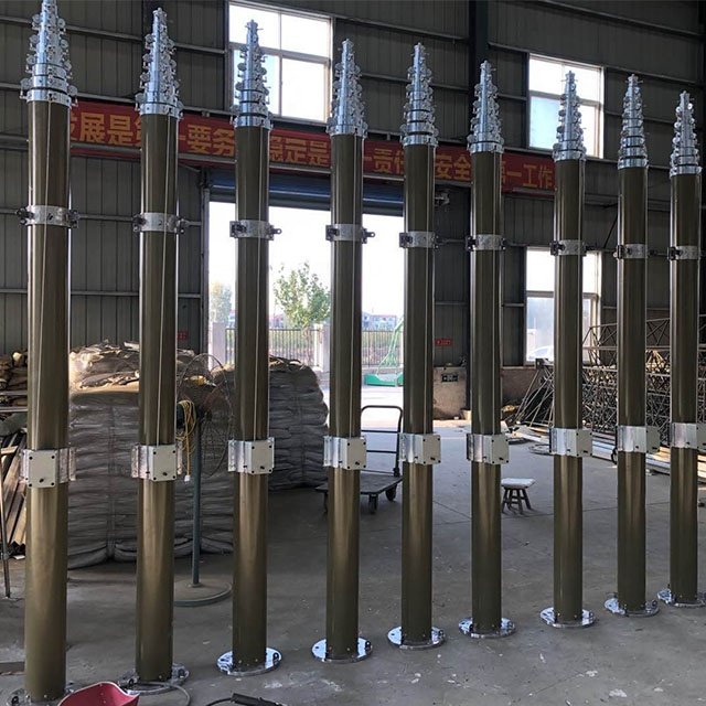 10m Manual Lifting lightning Rod, Green Car Lift Pole, Antenna Lift Pole Manufacture