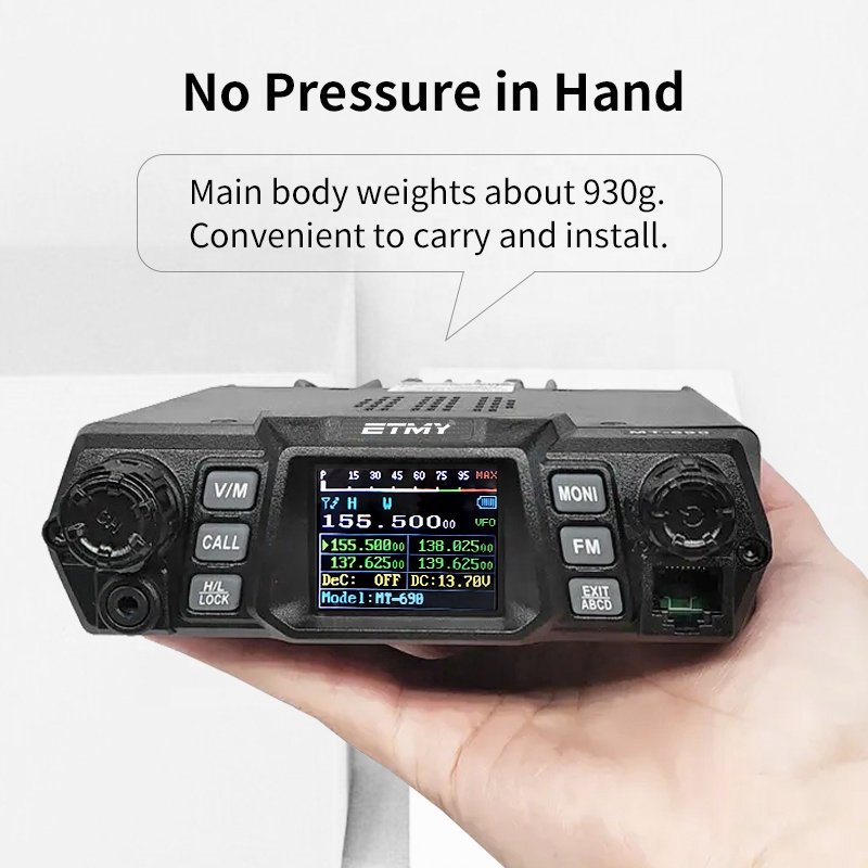 ETMY MT-690 100W 256 Channels Vhf Uhf Radio Car Set Walkie Talkie with Speaker Microphone From Ecom Technologys