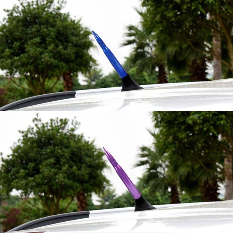 17cm Universal Car Bullet Antenna Roof 50 Cal Automotive Modification Universal Antenna Big Bullet Head Antenna