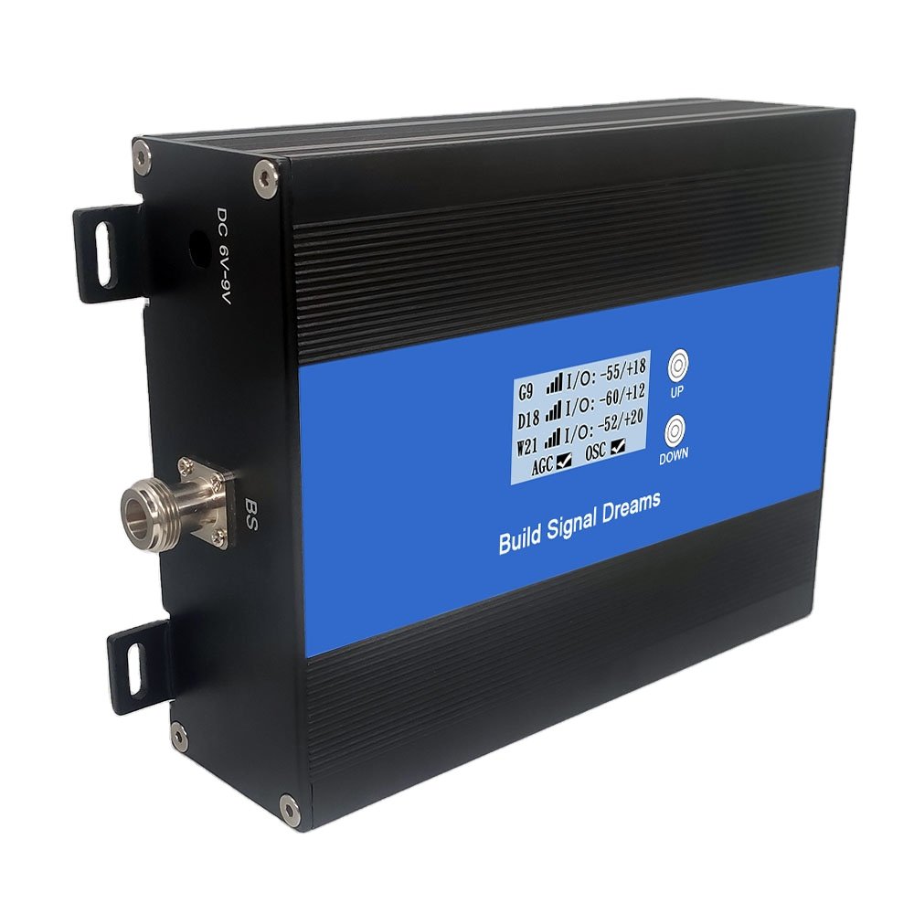 Tri Band Signal Booster 800/900/2100Mhz for 3G 4G 5G, Tuya App Control Repeater with Two High Gain Antennas