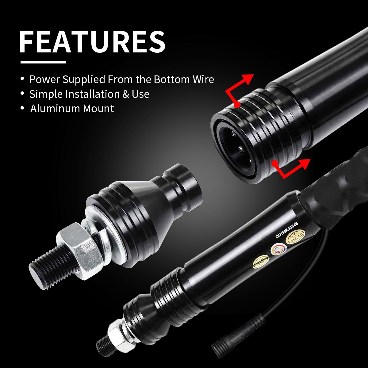 Car Lighting Accessories 2ft 3ft 4ft 5ft 6ft Flexible Spiral RGB Offroad Flag 5150 Bluetooh UTV ATV Led Antenna Whips Light
