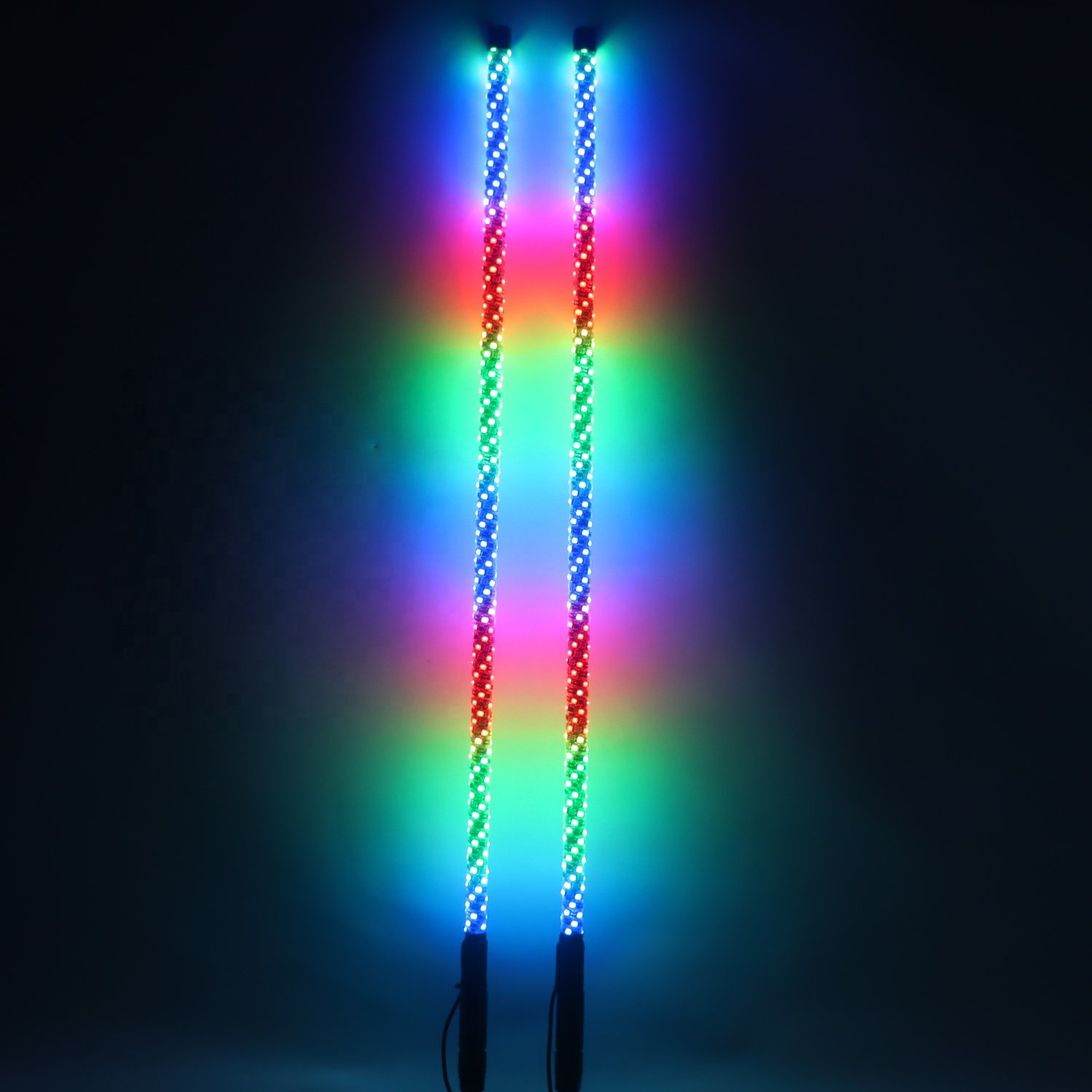 Super Bright Led Whip Spiral Rgb Color Boat Car Antennas Offroad Led Light up for Car Rzr Utv Atv Flag Pole Led Light Whip Light