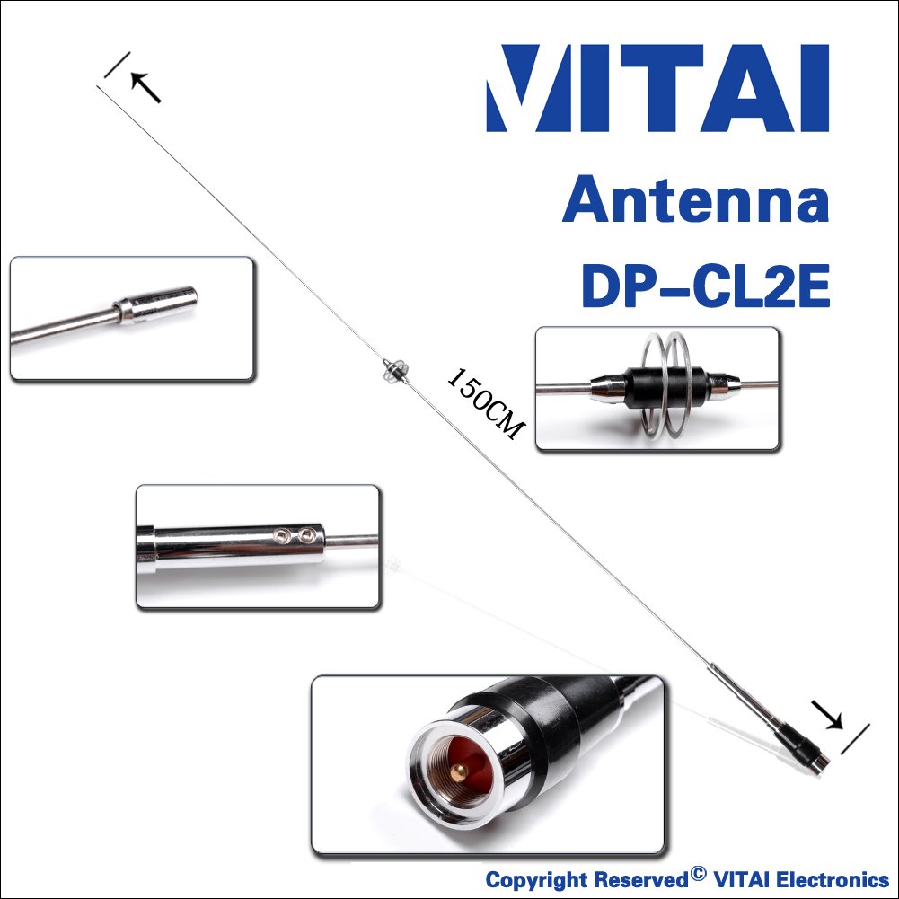 VITAI DP-CL2E Two Way Radio Long Range Antenna 144MHz Roof Mount Car Antenna