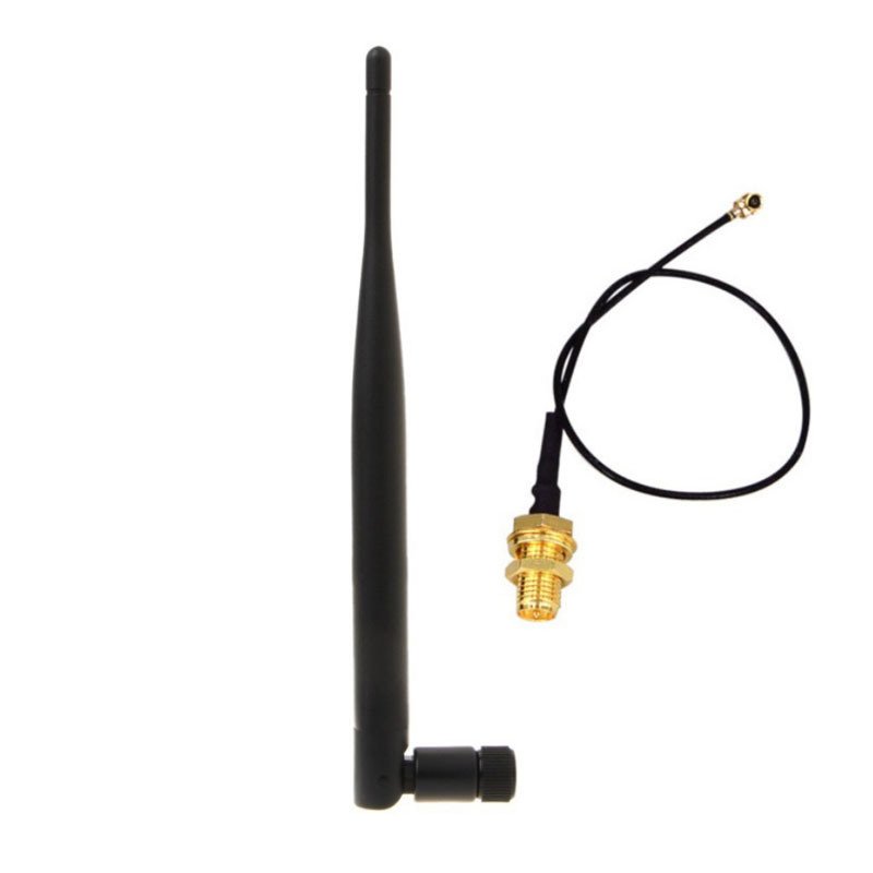 2.4Gwifi antenna 5dbi folding glue stick router antenna adapter cable female head female pin external antenna