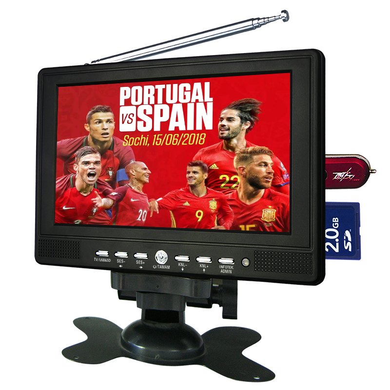 Low Price Small Size 7-inch LCD TV Monitor Desktop Remote Control Car Screen Portable Smart TV