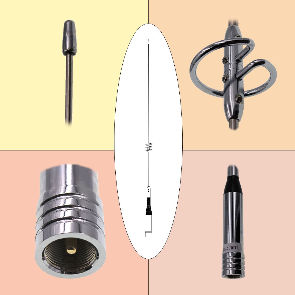 Original 200w NL-770RL Dual Band Antenna+RB-400 Antenna Clip Mount+5M Coaxial Cable for car Mobile Radio