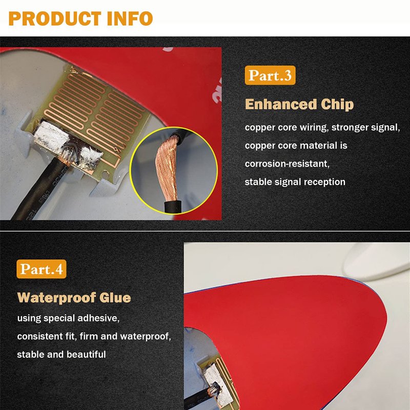 General Motors Shark Fin Roof Modification Accessories AM/FM Radio No Punching Tail Wing Decoration Antenna Automotive Supply