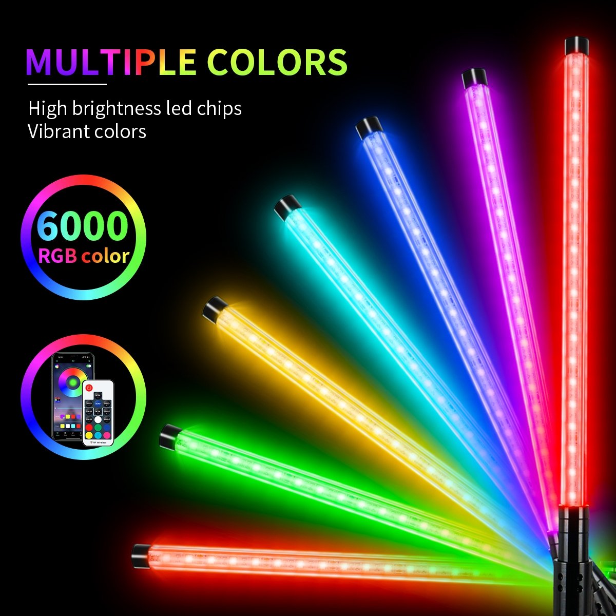 2FT 3FT 4FT 5FT 6FT RGB Led Antenna Light Antenna Whips Light for Can-Am ATV UTV RZR Polaris Dune Bune Buggy Off-road Truck