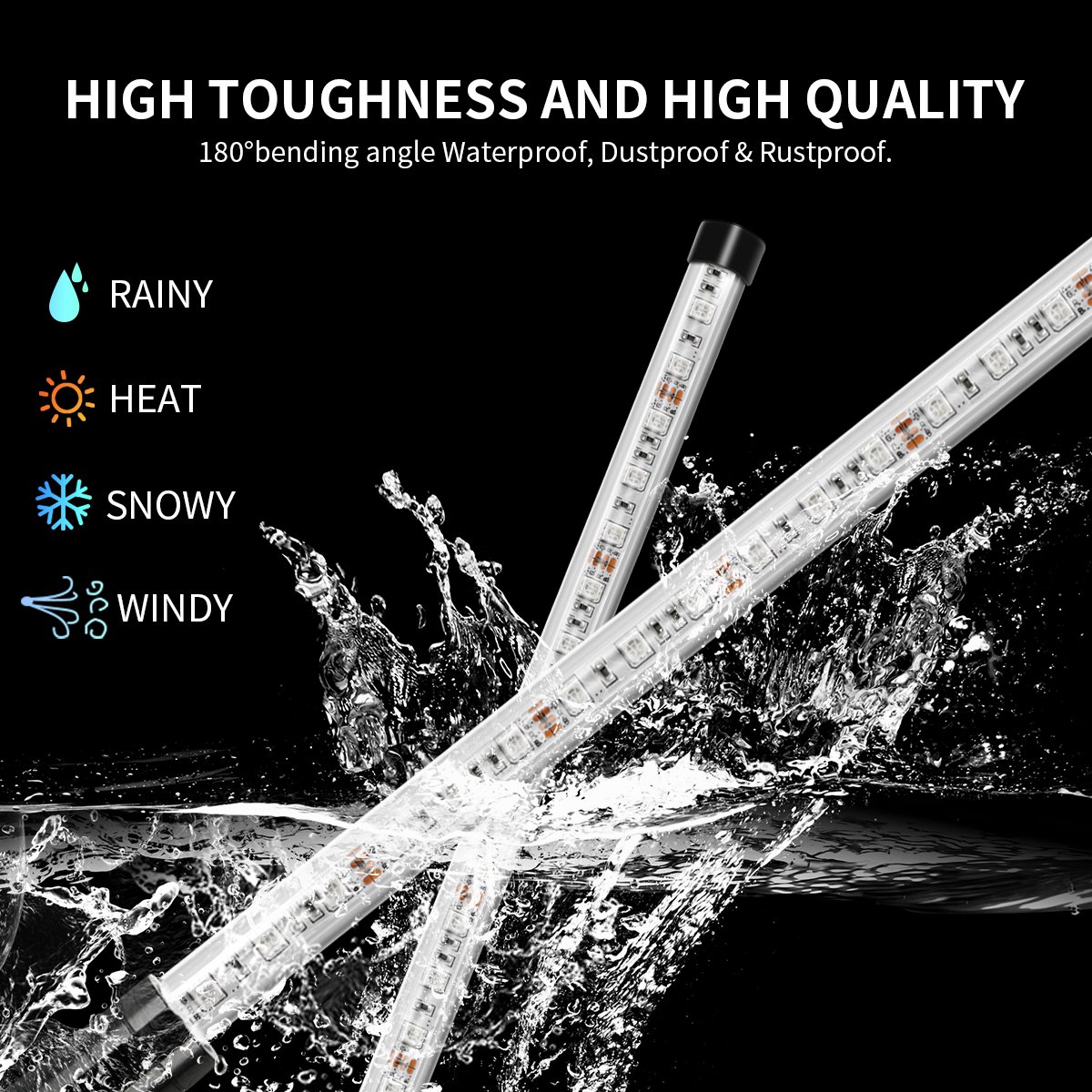 2FT 3FT 4FT 5FT 6FT RGB Led Antenna Light Antenna Whips Light for Can-Am ATV UTV RZR Polaris Dune Bune Buggy Off-road Truck