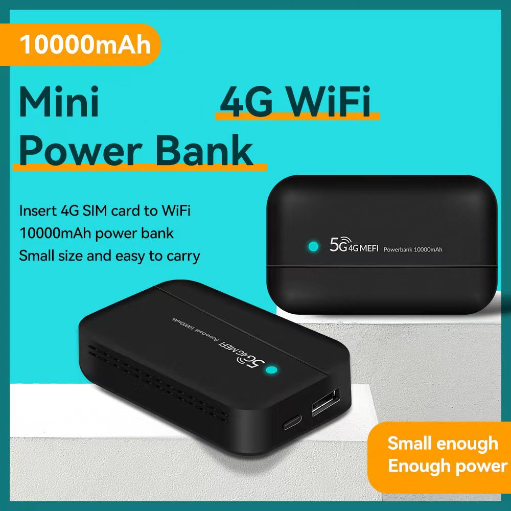 4G LTE Mobile Router Portable Router Inserted SIM Card 10000mah Charging Wifi Two in One Power Bank
