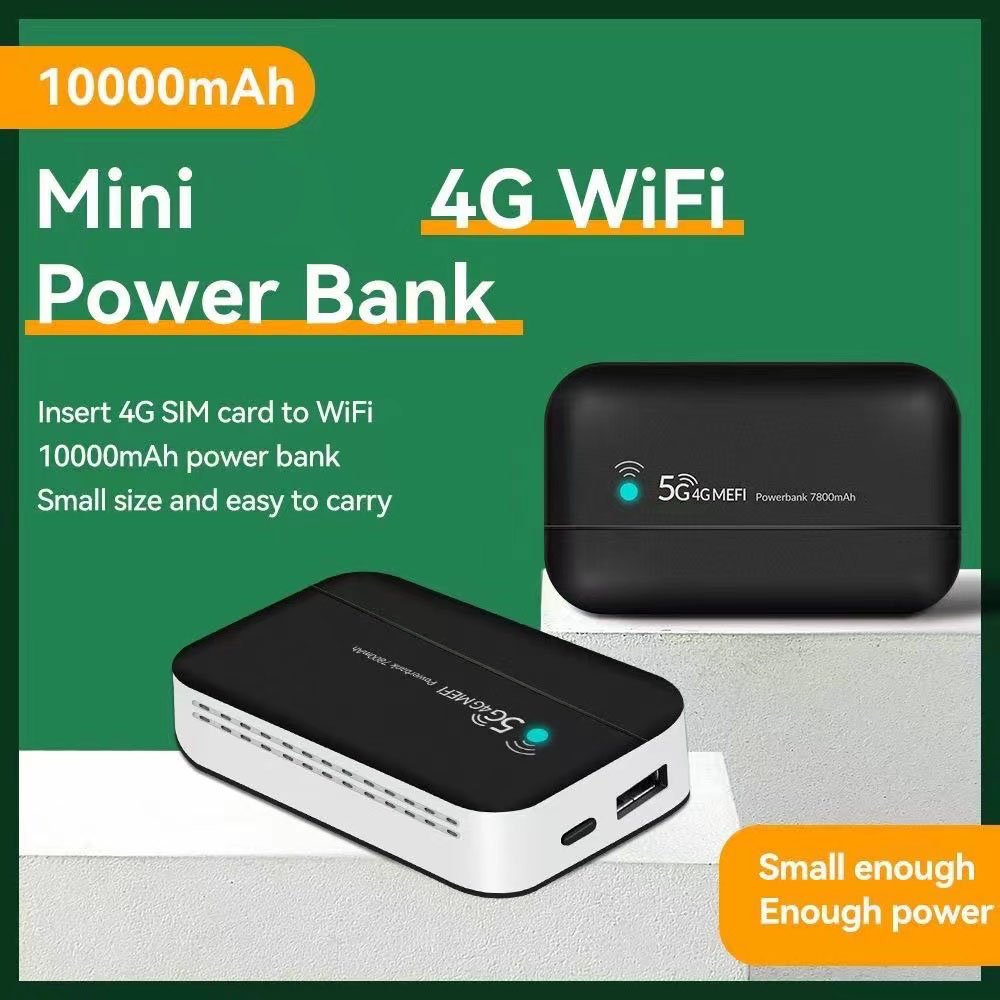 4G LTE Mobile Router Portable Router Inserted SIM Card 10000mah Charging Wifi Two in One Power Bank