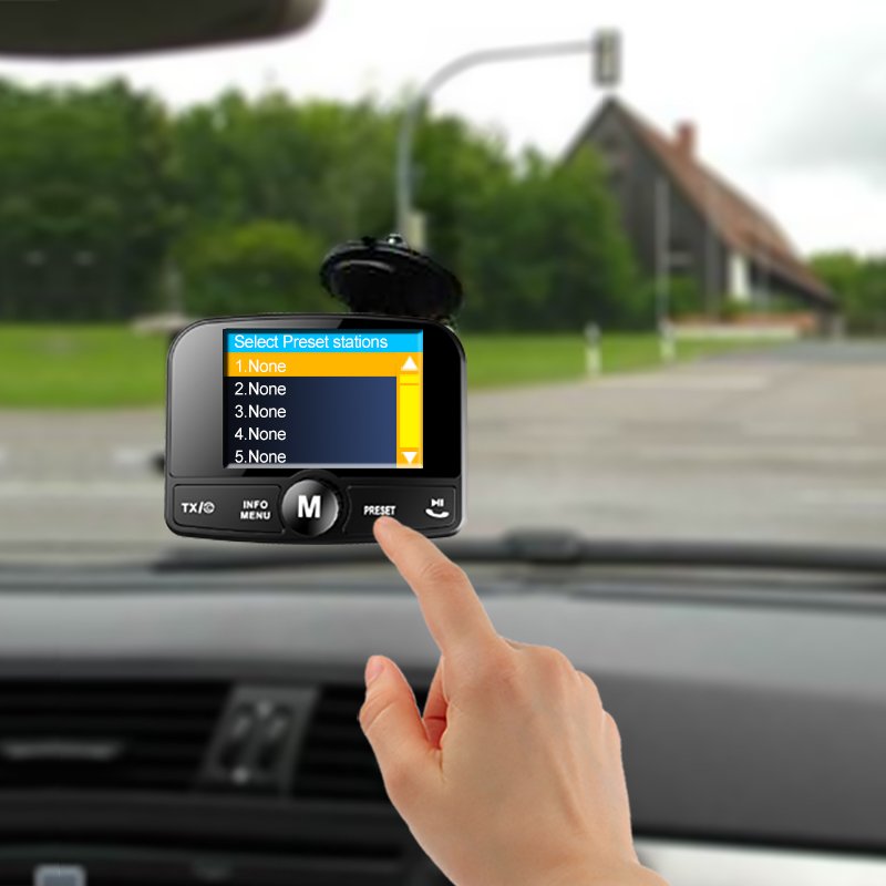 Auto-scan the DAB Radio BT4.2 2.4"TFT Color Screen Radio DAB Transmitter Dab Receiver Car bluetooth Adapter with Active Antenna