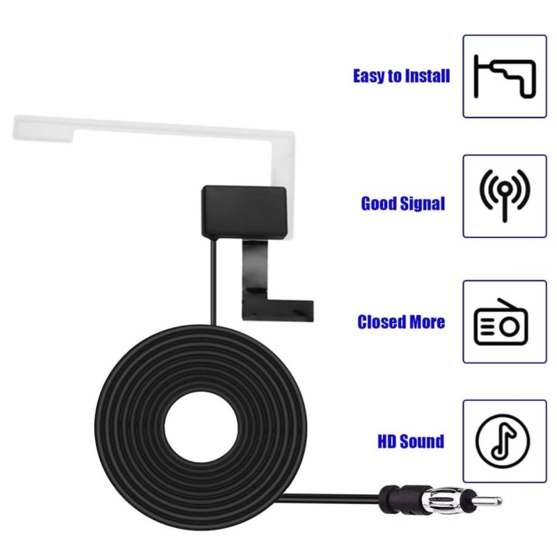 Universal Car Antenna FM/AM/DAB Radio Antenna With DIN Lantern Plug Stainless Steel DAB Car Antenna