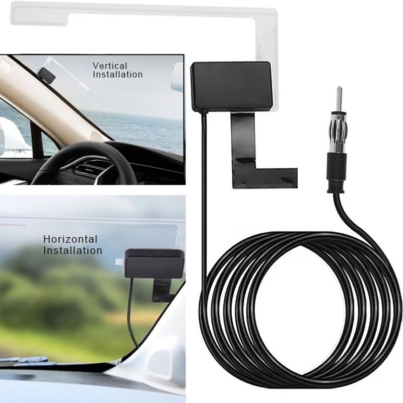 Universal Car Antenna FM/AM/DAB Radio Antenna With DIN Lantern Plug Stainless Steel DAB Car Antenna