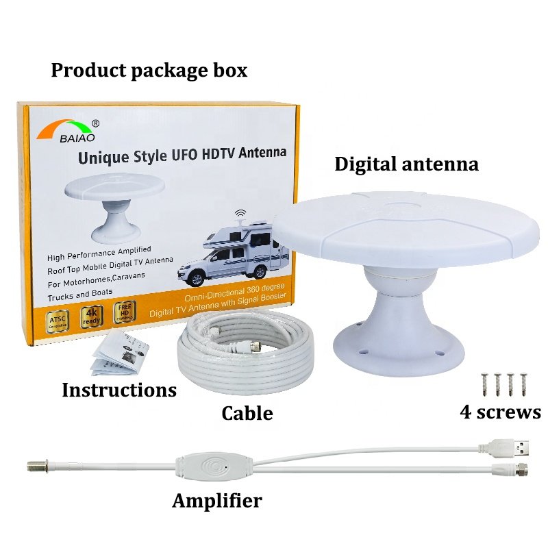 High Performance RV Caravan Camping Outdoor Digital TV Antenna 360 Dual Omni Directional Car TV Antena