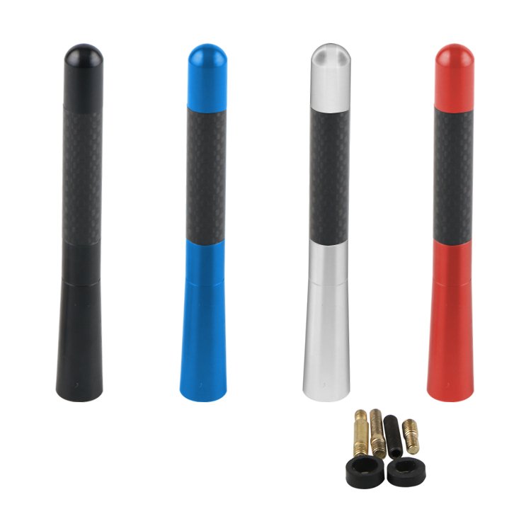 Universal Car 12cm Carbon Fiber Screw Aluminum Car Short Mast Antenna