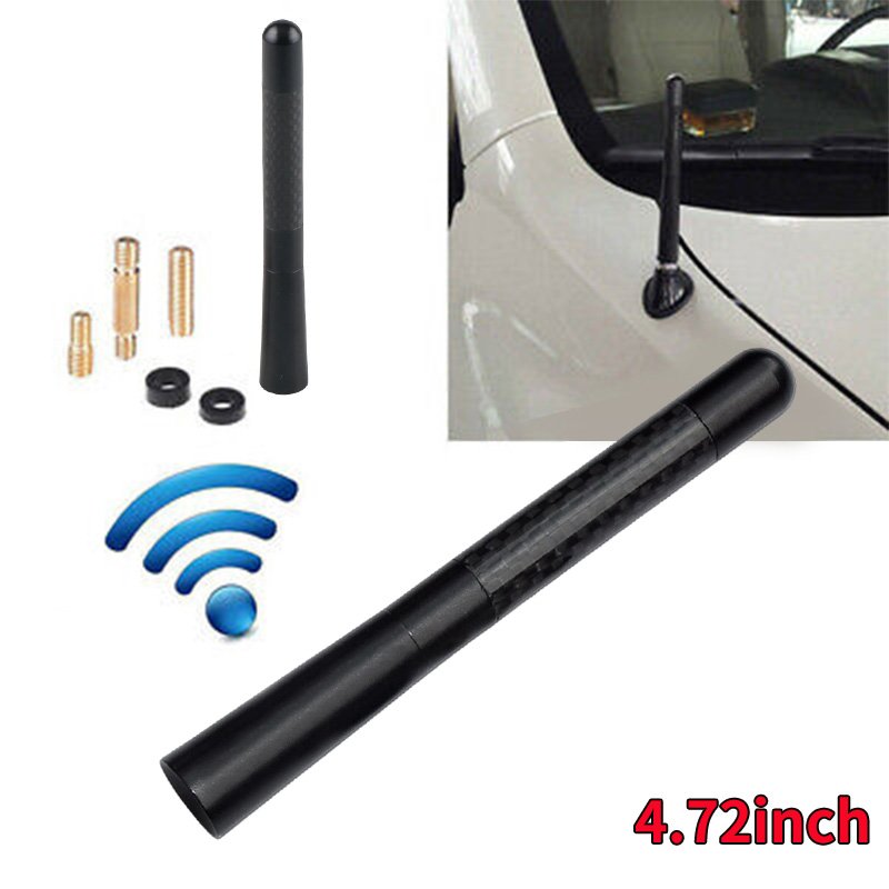 Universal Car 12cm Carbon Fiber Screw Aluminum Car Short Mast Antenna