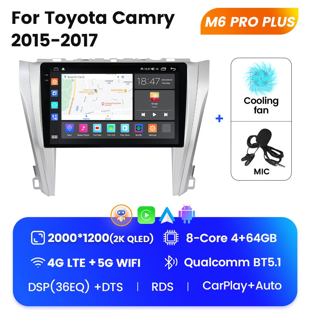 10 Inch Android Car Radio Audio for Toyota Camry 2015-2017 GPS BT Multimedia Player Navigation System 360 Camera