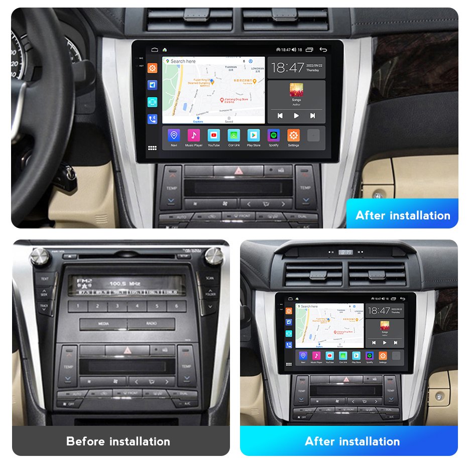 10 Inch Android Car Radio Audio for Toyota Camry 2015-2017 GPS BT Multimedia Player Navigation System 360 Camera