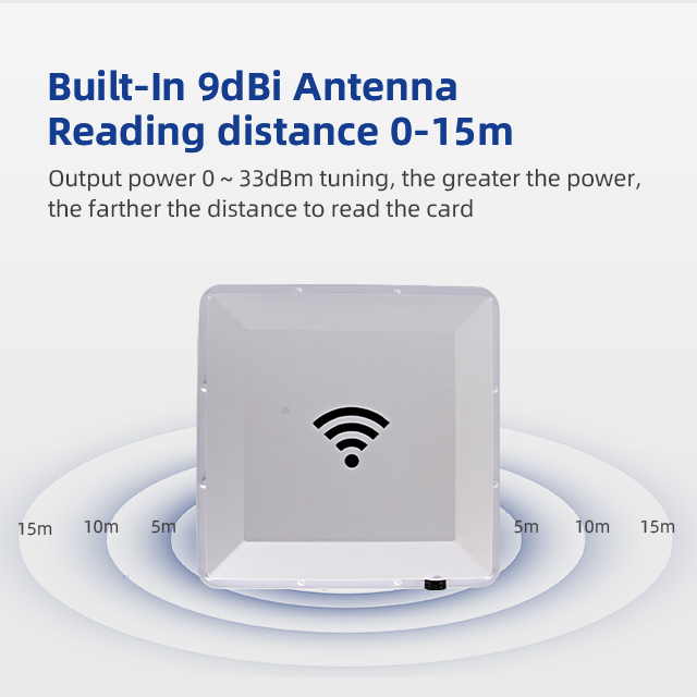 Free SDK Car Parking Management 15m UHF Long Range Reader with 9dbi Antenna RS232 E710 UHF RFID Integrated Reader