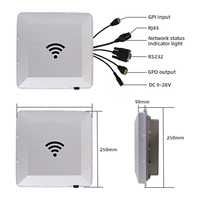 Free SDK Car Parking Management 15m UHF Long Range Reader with 9dbi Antenna RS232 E710 UHF RFID Integrated Reader