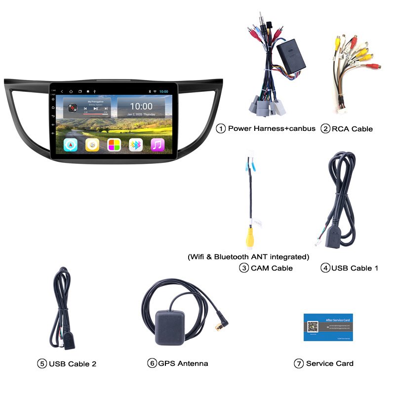 2G RAM Android 10 Car Radio Stereo for Honda CRV 2012 2013 2014 2015 Car Multimedia Audio Player GPS Navigation(80795ad)