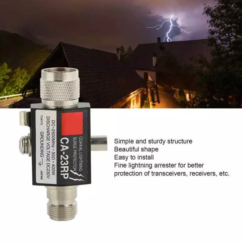 CA-23RP Coaxial Lightning Arrester Surge Protector Radio Connector Adapter Repeater Coaxial Lightning Antenna Surge 3GHZ 50 Ohm