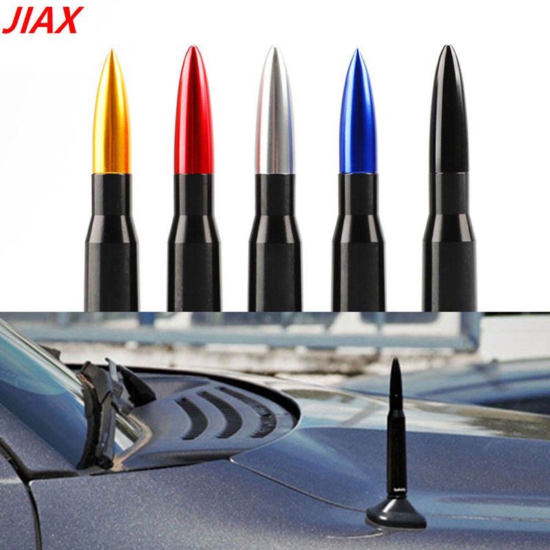 American Flag Car Truck Antenna 50 Cal Short Bullet Antenna CNC Aluminum Billet Bullet Antennas for Chevy Silverado Ford