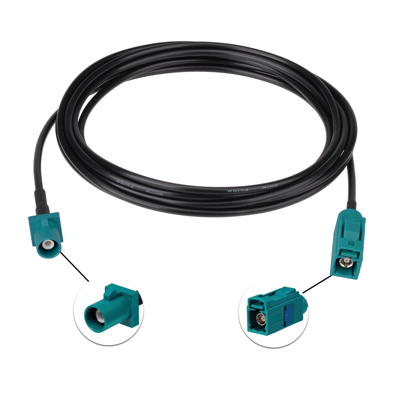 Superbat Fakra Z Female to Male Vehicle Antenna Adapter Cable 250cm for Car Stereo Android Head Unit GPS Navigation