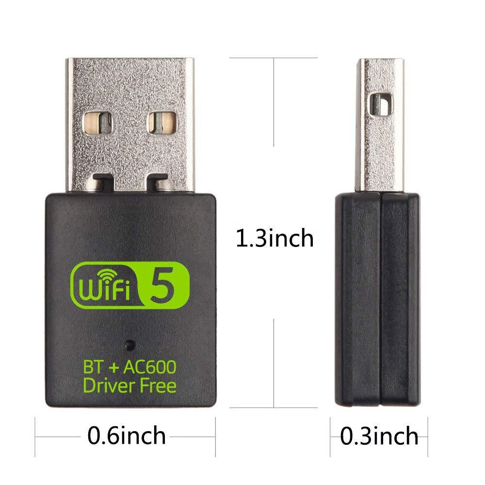 Portable Realtek 8821CU Chip Wireless 600Mbps Mini Dongle BT USB Free Driver Built-in Antenna Wifi Adapter for PC /Laptop/Tablet