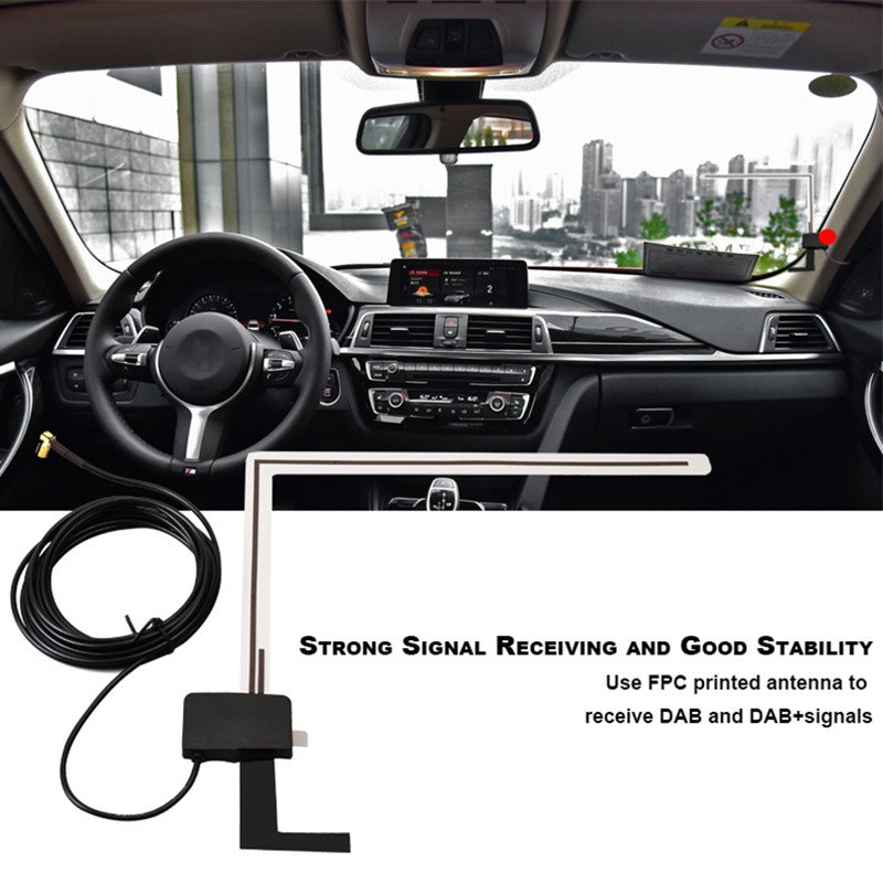 DAB High Gain 18dBi Active Car Antenna for 5-12V Digital Radio Optimized Reception for Clearer Car Radio Signals